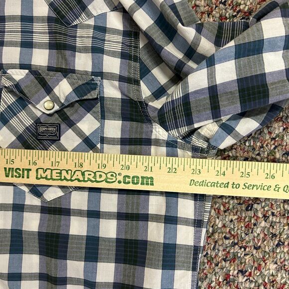 Ralph Lauren Denim & Supply Men's Blue Plaid Pearl Snap Western Style Shirt XL - Picture 12 of 14